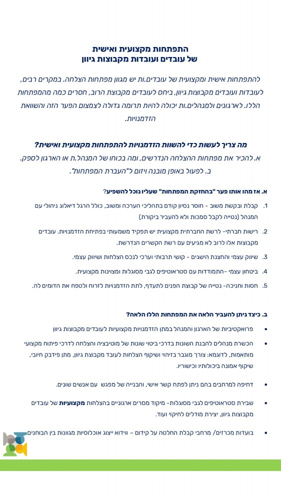 פיתוח מקצועי ואישי בצוות מגוון